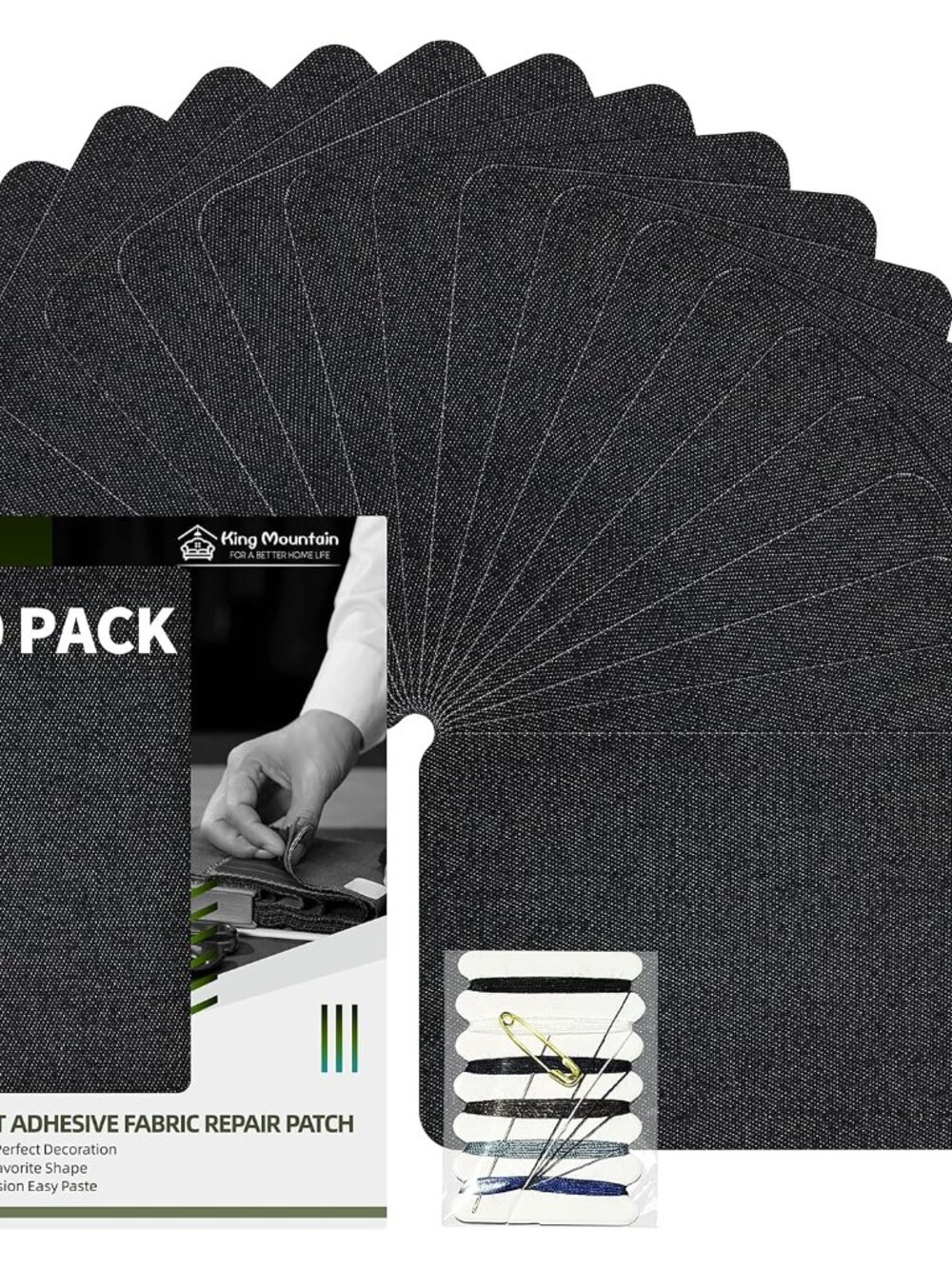 Iron-on Repair Patch 20 Pcs Pack,Denim Patches for Jeans Kit 3" by 4-1/4",100% C
